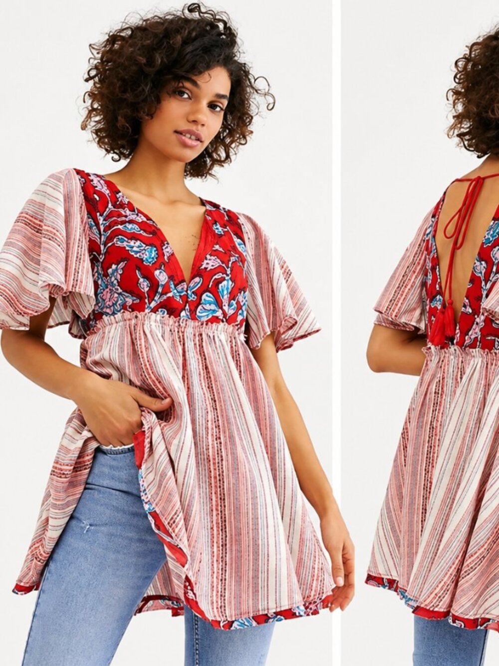 Free People | Under The Sun Dress, Tunic with Pockets, Red Rome | Women's M